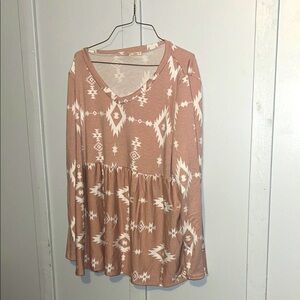 Women's Aztec pattern Tunic Top